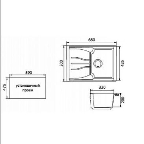 Кухонная мойка GRANFEST Standart GF-S680L белый