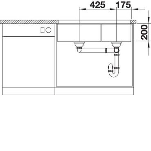 Кухонная мойка Blanco SUBLINE 480/320-U серый беж c отв.арм. InFino (арт.523591)