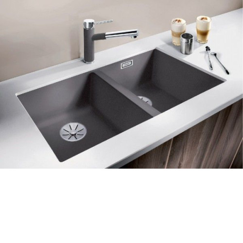 Кухонная мойка Blanco SUBLINE 350/350-U SILGRANIT алюметаллик с отв.арм. InFino (арт.523576)