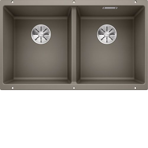 Кухонная мойка Blanco SUBLINE 350/350-U SILGRANIT серый беж с отв.арм. InFino (арт.523581)