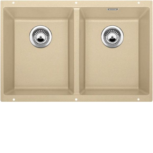 Кухонная мойка Blanco SUBLINE 350/350-U SILGRANIT отводная арматура InFino® шампань гранит 523580