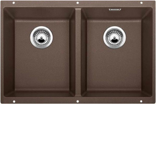 Кухонная мойка Blanco SUBLINE 350/350-U SILGRANIT кофе с отв.арм. InFino (арт.523583)