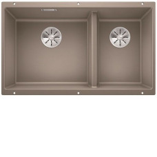 Кухонная мойка Blanco SUBLINE 430/270-U отводная арматура InFino® серый беж гранит 523158