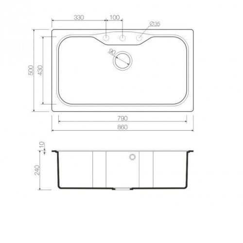 Кухонная мойка OMOIKIRI Maru 86-DC (4993214)