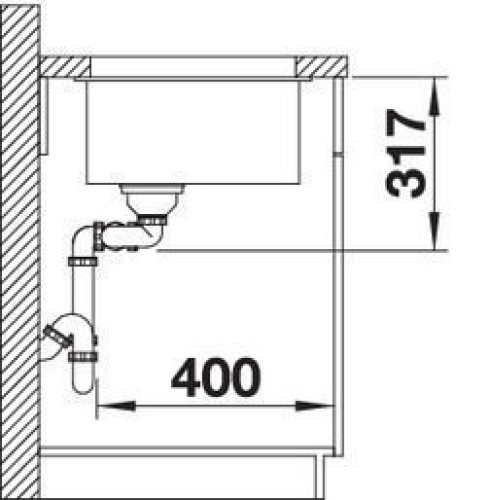 Кухонная мойка Blanco SUBLINE 430/270-U антрацит c отв.арм. InFino (арт.523151)