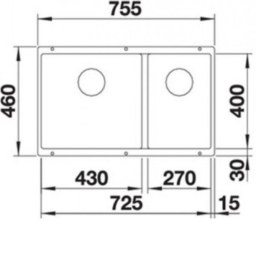 Кухонная мойка Blanco SUBLINE 430/270-U отводная арматура InFino® жемчужный гранит 523154