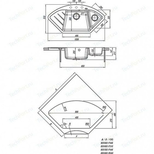 Мойка FLORENTINA ВЕСТА Шампань FS 20.285.E1005.202