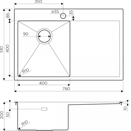 Кухонная мойка Omoikiri Akisame 78-IN-L (4973060)