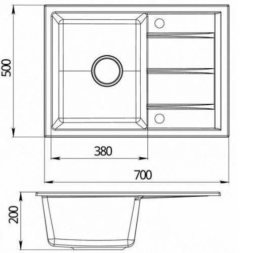 Кухонная мойка EMAR EMQ-1700.Q топаз