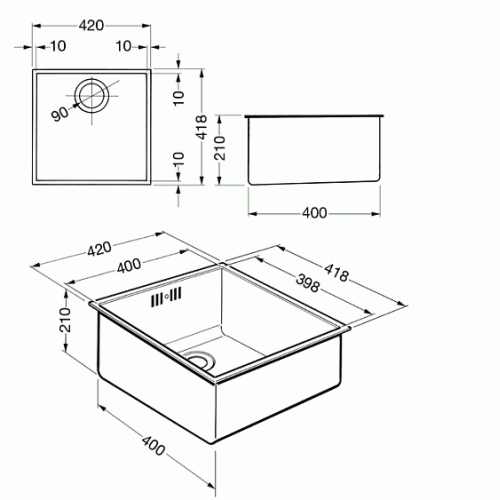 Кухонная мойка SMEG vstq40-2