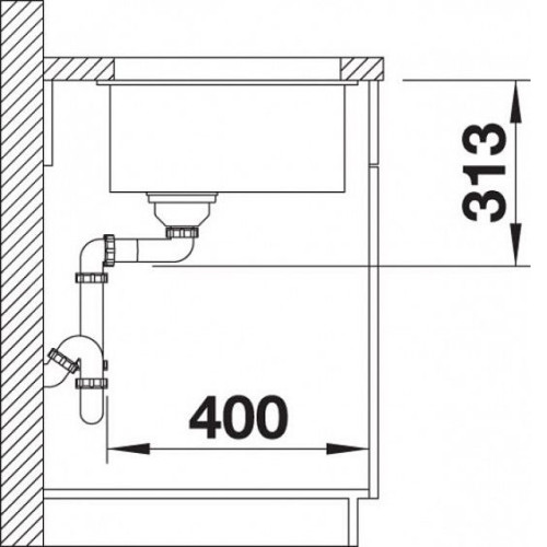 Кухонная мойка BLANCO SUBLINE 320-U 523407 темная скала