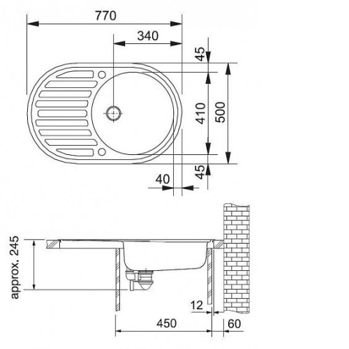 Мойка FRANKE 114.0359.972 FRANKE ROG 611 3.5 ,оникс, стоп-вент
