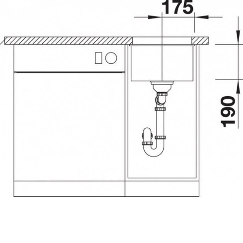 Кухонная мойка BLANCO SUBLINE 320-U 523407 темная скала
