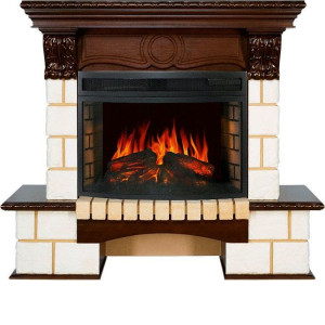 Камин ROYAL FLAME pierre luxe шампань угловой под dioramic 25 темный дуб