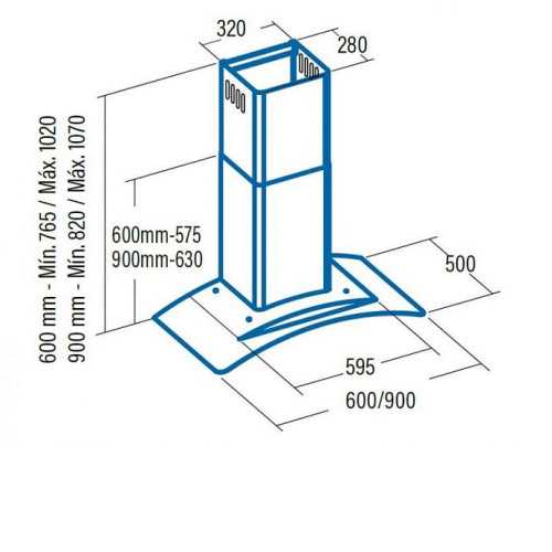 Вытяжка CATA C-600 Glass Black H