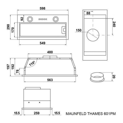Вытяжка MAUNFELD THAMES 601PM белый