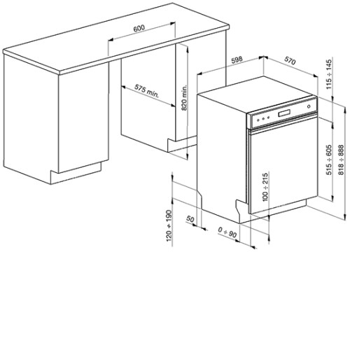 Посудомоечная машина SMEG PL7233TX