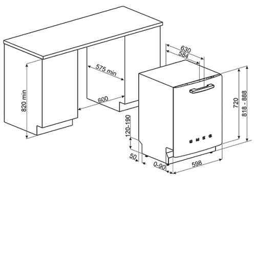 Посудомоечная машина SMEG st2fabne2