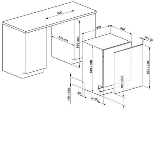 Встраиваемая посудомойка SMEG st321-1