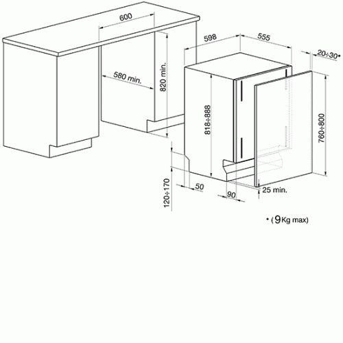 Посудомоечная машина Smeg STLA825B-2