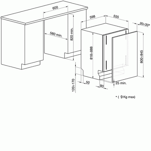 Посудомоечная машина Smeg STL825A-2