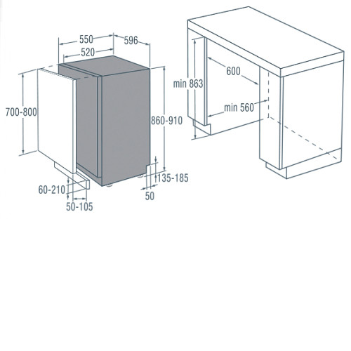 Посудомоечная машина встраиваемая полноразмерная GORENJE gdv630x