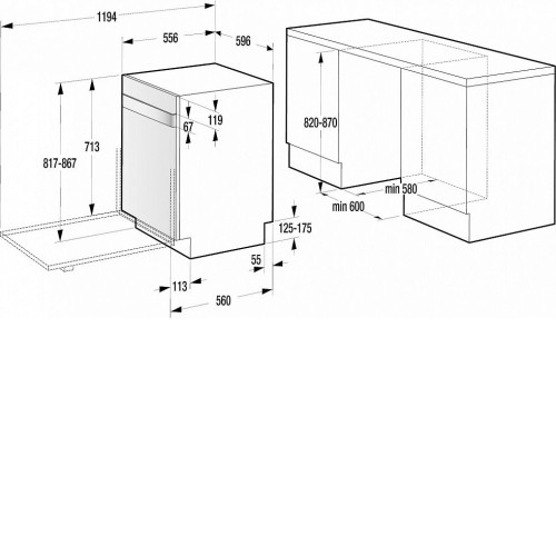 Посудомоечная машина GORENJE GV 60 ORA B
