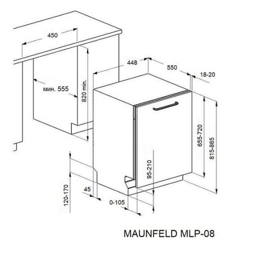 Посудомоечная машина MAUNFELD MLP-08 im