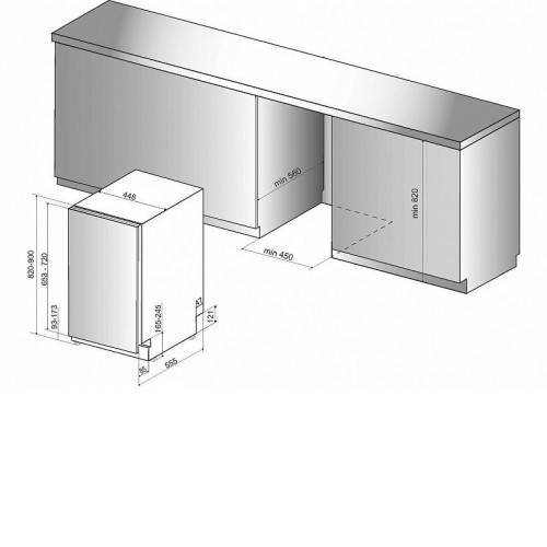 Встраиваемая посудомоечная машина Whirlpool WSIO 3O23 PFE X