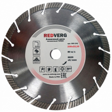 Круг алмазный RedVerg сегментный, TURBO по бетону, камню и кирпичу 230х22,23 мм(900241)