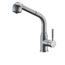 Смеситель WasserKraft Wern 4266 с выдвижной лейкой матовый хром