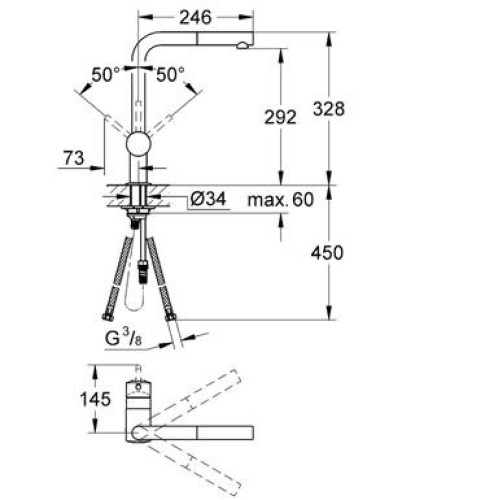 Смеситель GROHE minta хром 32168000