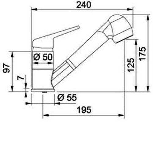 Смеситель FRANKE 115.0470.675 FRANKE NOVARA PLUS,оникс,с выдвижным шлангом