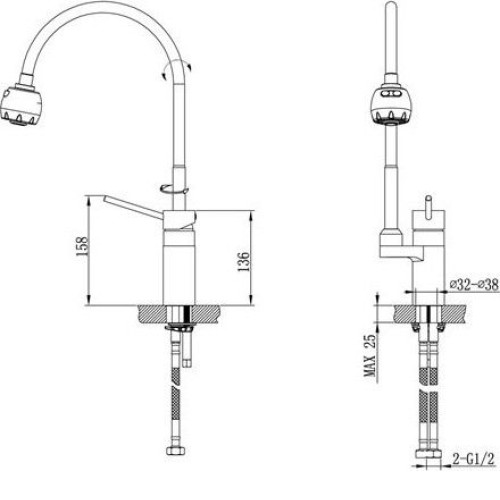 Смеситель Timo Saona 2308FS chrome