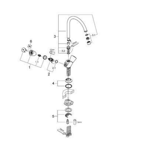 Смеситель GROHE costa s хром 31819001