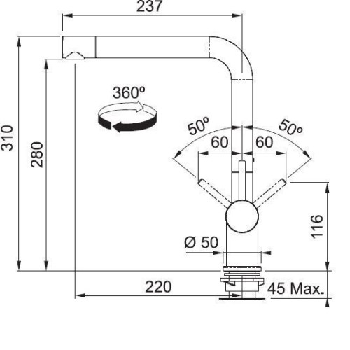 Смеситель FRANKE 115.0373.820 FRANKE Active Plus,графит