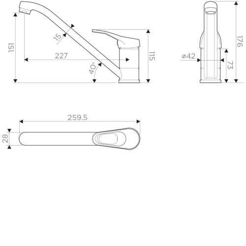 Смеситель OMOIKIRI Kado-WH/латунь/гранит/белый 4994164