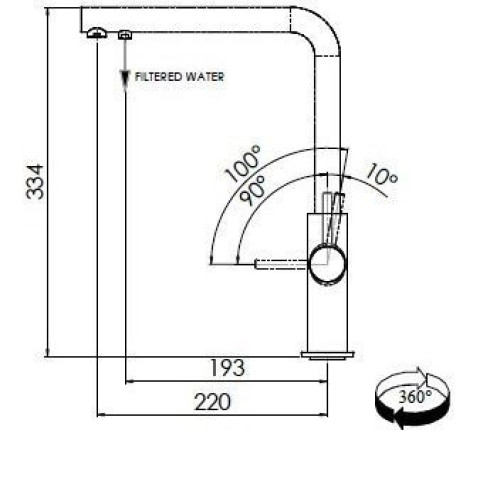 Смеситель FRANKE 115.0370.694 FRANKE Neptune Clear Water с фильтрацией, оникс