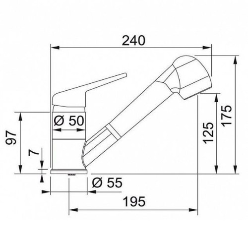 Смеситель FRANKE 115.0470.665 FRANKE NOVARA PLUS,бежевый,с выдвижным шлангом