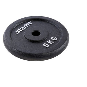 Диск чугунный Starfit BB-204 5 кг d=26 мм черный Диск чугунный Starfit BB-204 5 кг d=26 мм черный