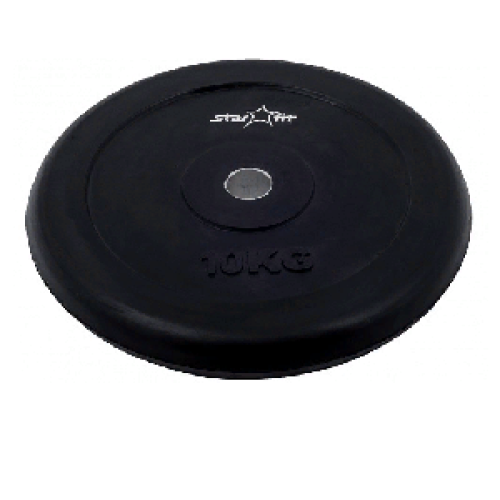 Диск обрезиненный Starfit BB-202 10 кг d=26 мм черный