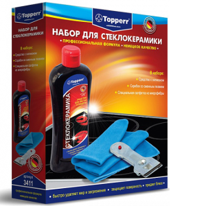 Набор для ухода за стеклокерамическими поверхностями 3 предмета TOPPERR 3411