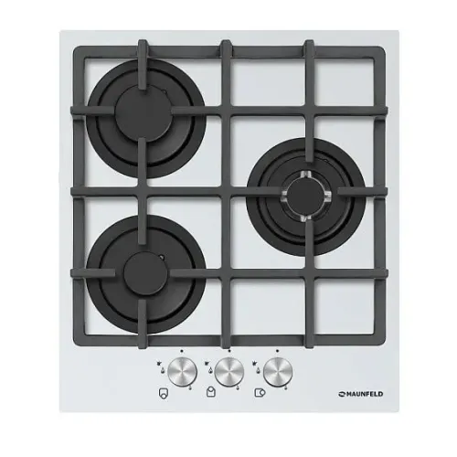 Газовая поверхность MAUNFELD mghg.43.12w_white glass (белое стекло)