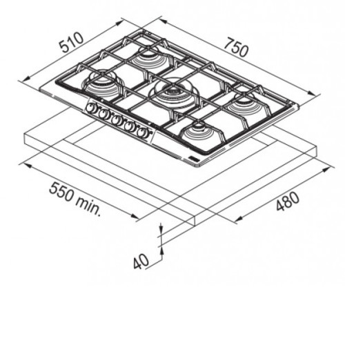 Поверхность FRANKE fhtl 755 4g tc oa c