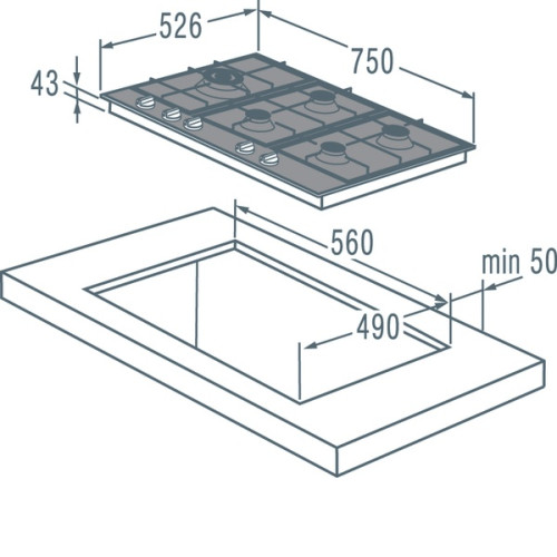 Газовая поверхность GORENJE GGS 75 WAX