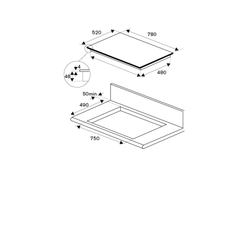 Варочная поверхность BERTAZZONI P784IC1B2NEE