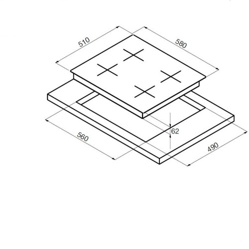 Поверхность KORTING hk 6205 bw