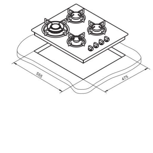 Газовая панель DARINA T1 BGM 341 11 W