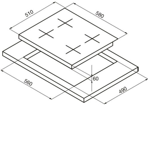 Стеклокерамическая панель Korting HK 62001 B