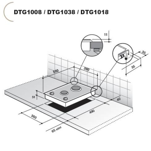 Поверхность DE DIETRICH dtg 1018 x